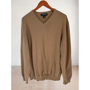 Joseph Lyman 100% Cashmere Sweater Pullover Beige V-Neck Size M